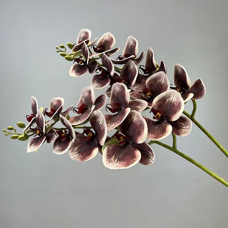 fleurs artificielles orchidée papillon en coton et silicone décoratives - vue 4 sur 12