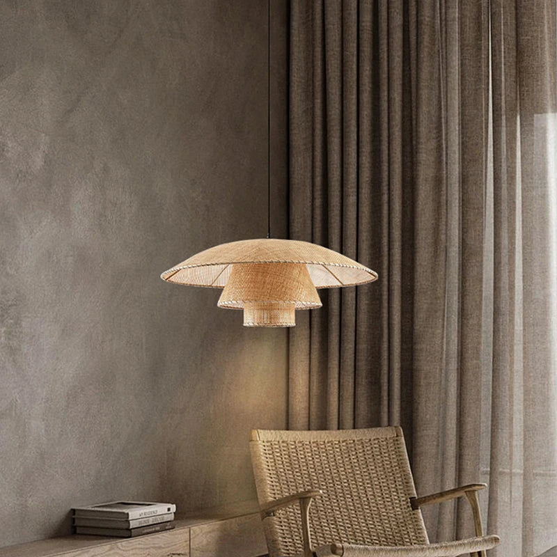 Suspension en rotin Vintage de Style japonais - vue 10 sur 10