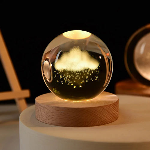 boule de cristal 3D système solaire gravé cadeau décoratif - vue 30 sur 32