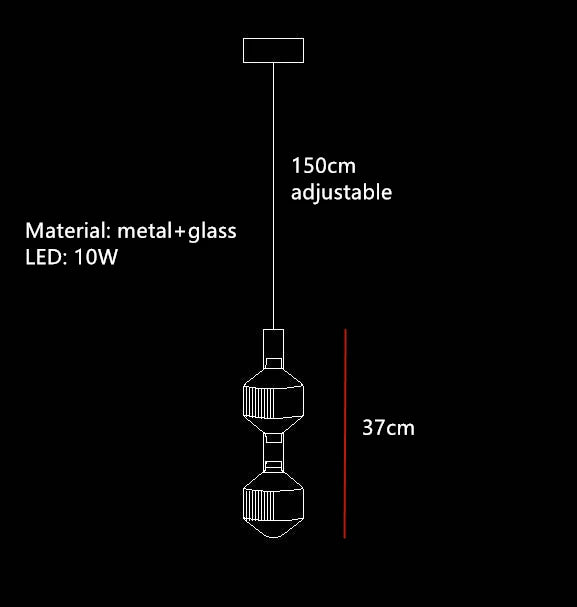 suspension tubes lumineux en verre transparent design nordique réglable - vue 19 sur 20