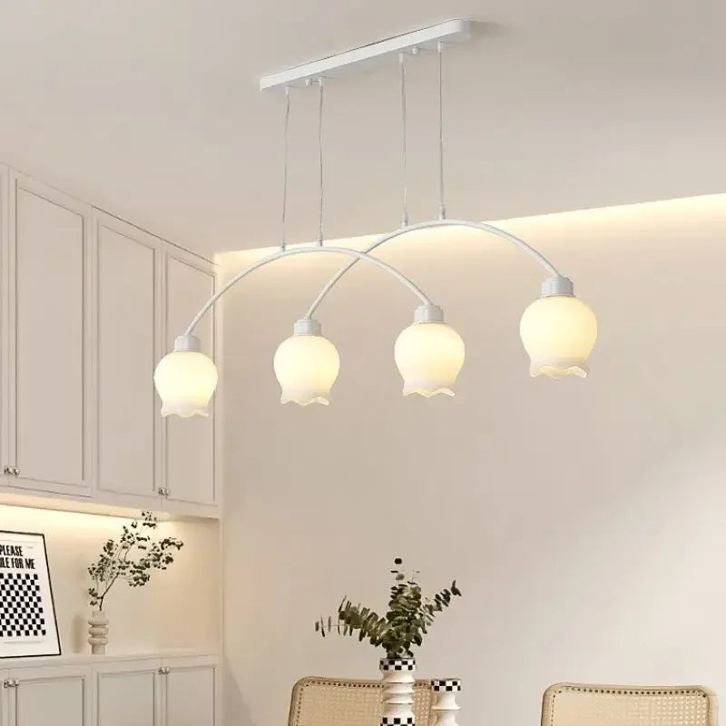 lustre design luxe à led avec orchidées persistantes modernes - vue 4 sur 11