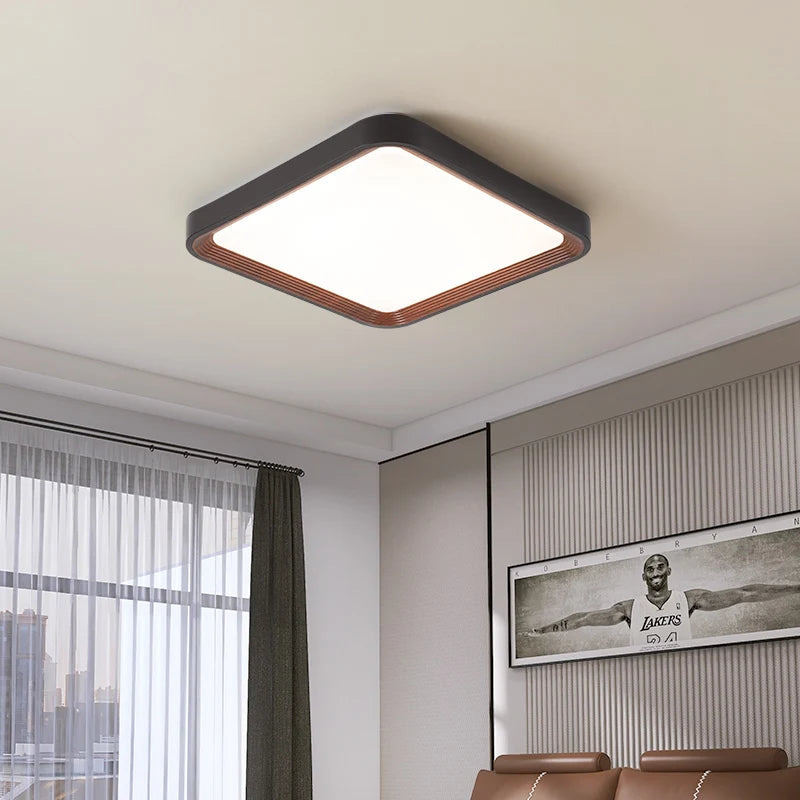 plafonnier moderne en noyer simple pour chambre principale - vue 3 sur 12