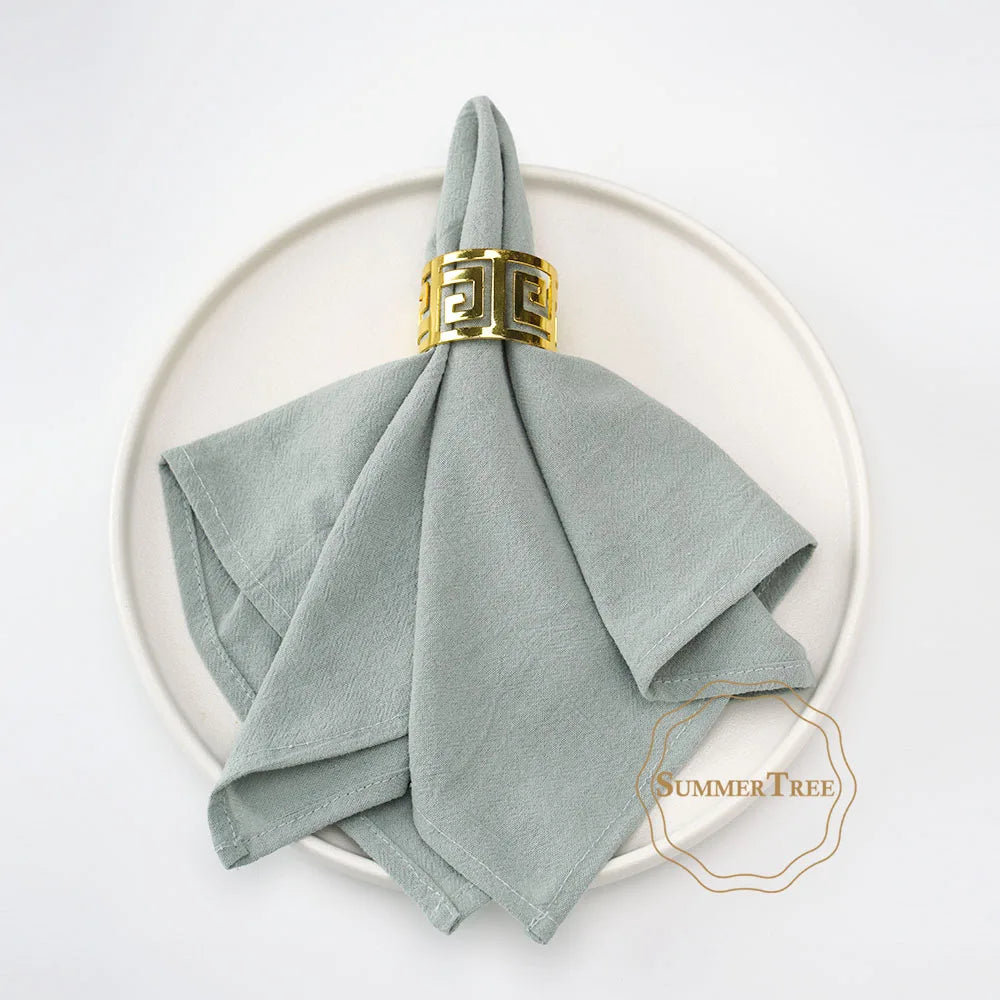 Serviette de table coton lavé style champêtre réutilisable