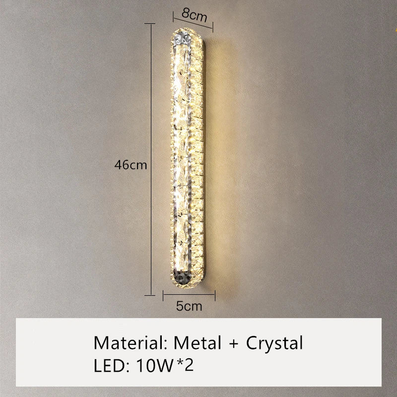 applique murale led ovale moderne en cristal pour décoration intérieure - vue 14 sur 14