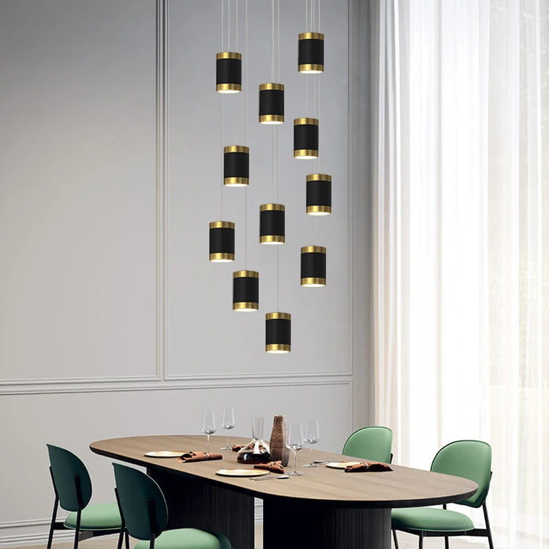 lustre moderne led pour escalier et intérieur contemporain - vue 4 sur 28