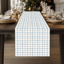 Chemin de table en lin motif carreaux maison
