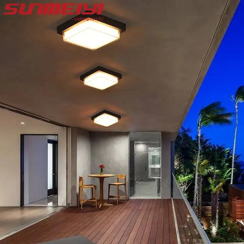 plafonnier extérieur étanche moderne pour jardin et balcon - vue 1 sur 8