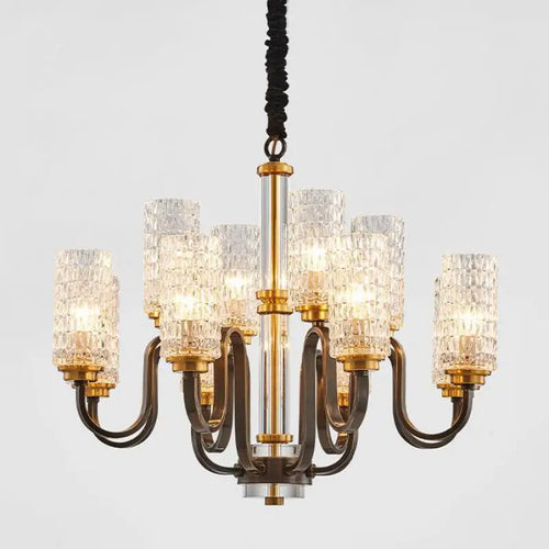lustre rétro industriel en fer et verre suspendu à led - vue 6 sur 9