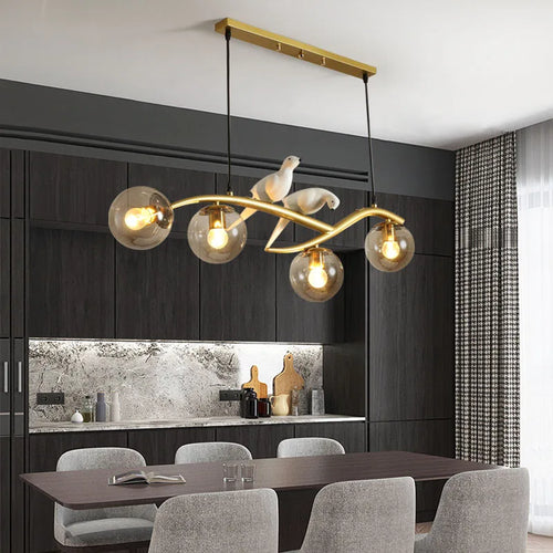 lustre design en forme d'oiseau pour décoration intérieure moderne - vue 3 sur 9