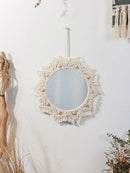 miroir décoratif boho en macramé pour décoration murale artisanale