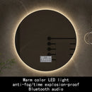 miroir rond avec rétroéclairage réglable et antibuée décoratif