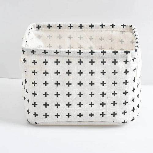 panier de rangement pliable en toile avec poignée coton et lin - vue 18 sur 22