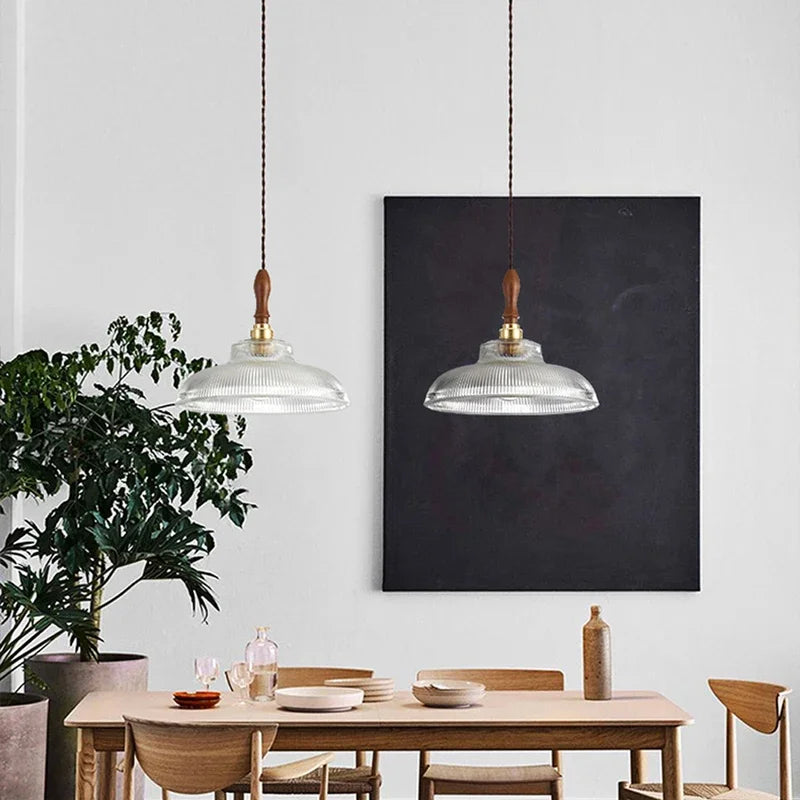 suspension moderne en cuivre et bois pour intérieur décoratif - vue 3 sur 10
