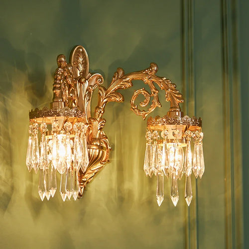 applique murale classique luminaire décoratif en cristal pour intérieur - vue 6 sur 8