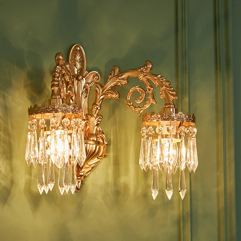 applique murale classique luminaire décoratif en cristal pour intérieur - vue 5 sur 8