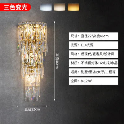 applique murale moderne en cristal pour éclairage intérieur - vue 9 sur 12