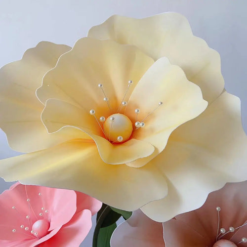 décoration mariage ensemble fleurs artificielles pavot géant pour scène - vue 11 sur 17