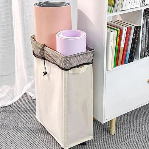 panier à linge pliable avec roulettes grande capacité étanche multifonctionnel - vue 2 sur 8