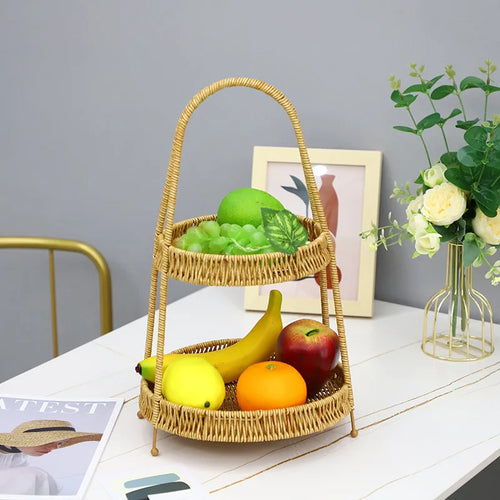 panier en bambou tissé à la main pour rangement et service - vue 2 sur 7
