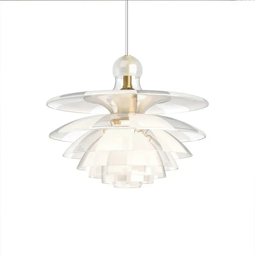 lustre en verre led moderne design scandinave éclairage suspendu élégant - vue 6 sur 8