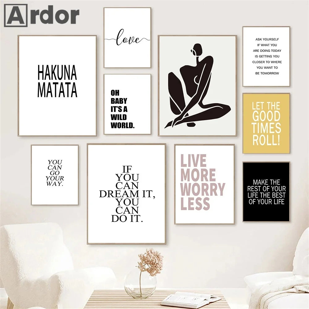 citations de motivation nordiques pour décoration murale moderne - vue 3 sur 7