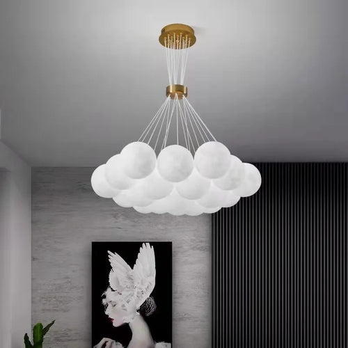 lustre nordique planète lune design bulle led décoration maison - vue 5 sur 18