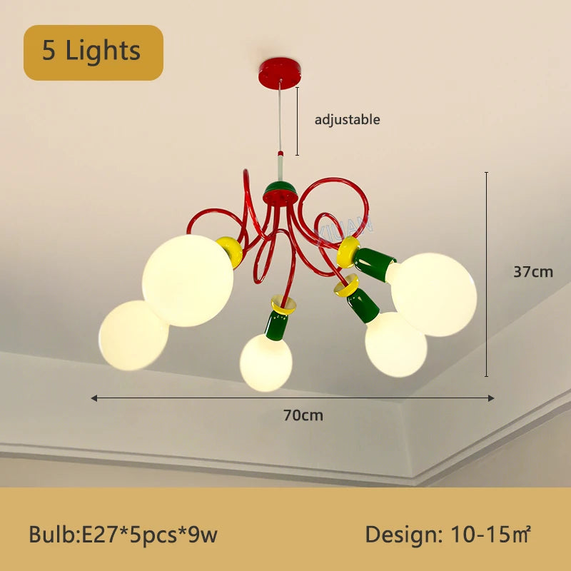 lustre design memphis coloré pour chambre enfant - vue 9 sur 9