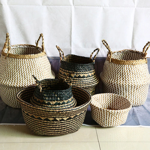 panier de rangement pliable en osier pour jouets et linge - vue 2 sur 13