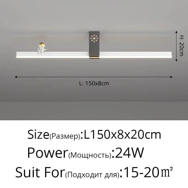 lustre nordique minimaliste bande led créative personnalité