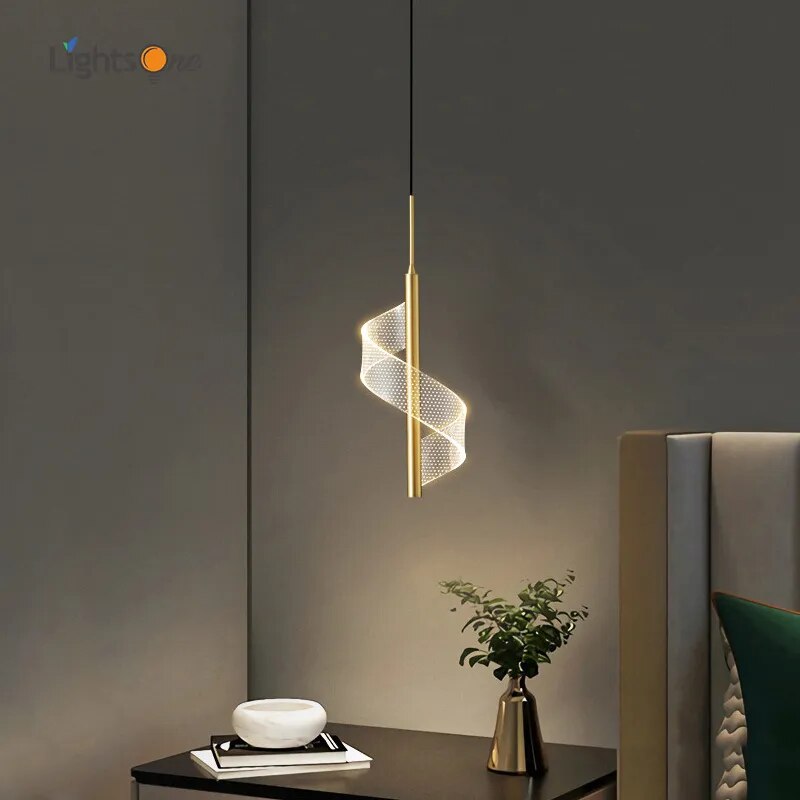 suspension cuivre minimaliste moderne luxe - vue 2 sur 10