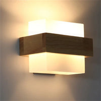 applique murale en bois et verre moderne éclairage décoratif