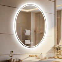 miroir oval lumineux avec fonction antibuée et éclairage ajustable