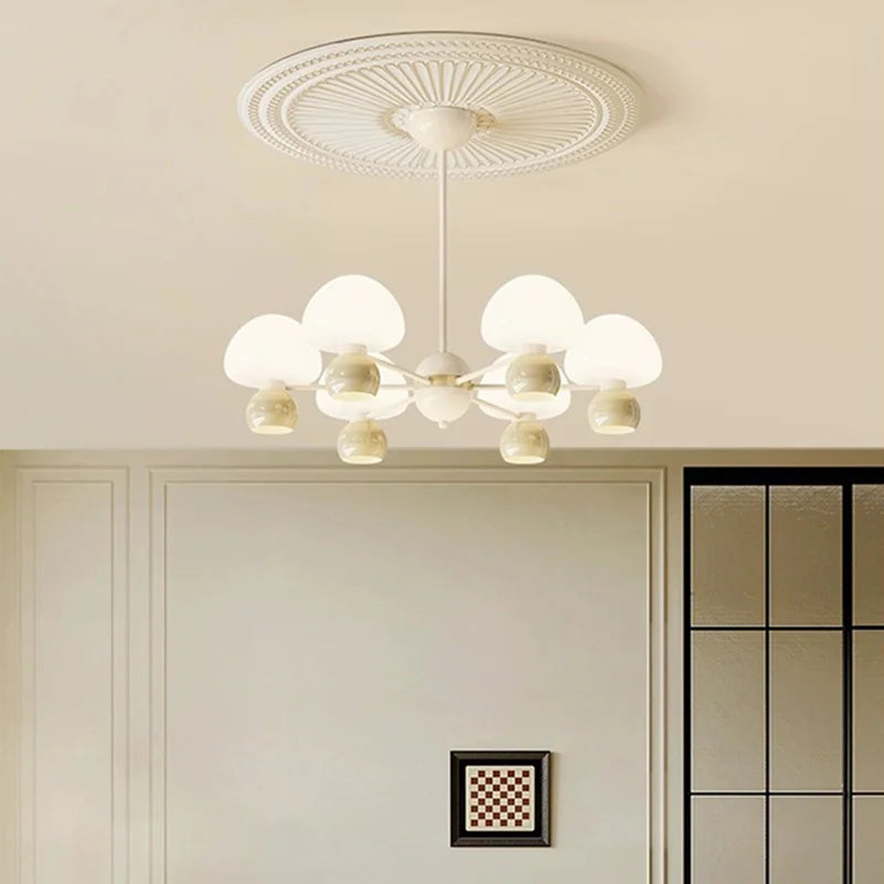 lustres modernes en verre avec luminaires en métal réglables - vue 2 sur 9