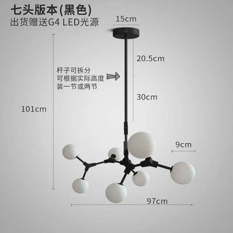 lustre moderne décoratif pour un intérieur nordique élégant - vue 10 sur 16