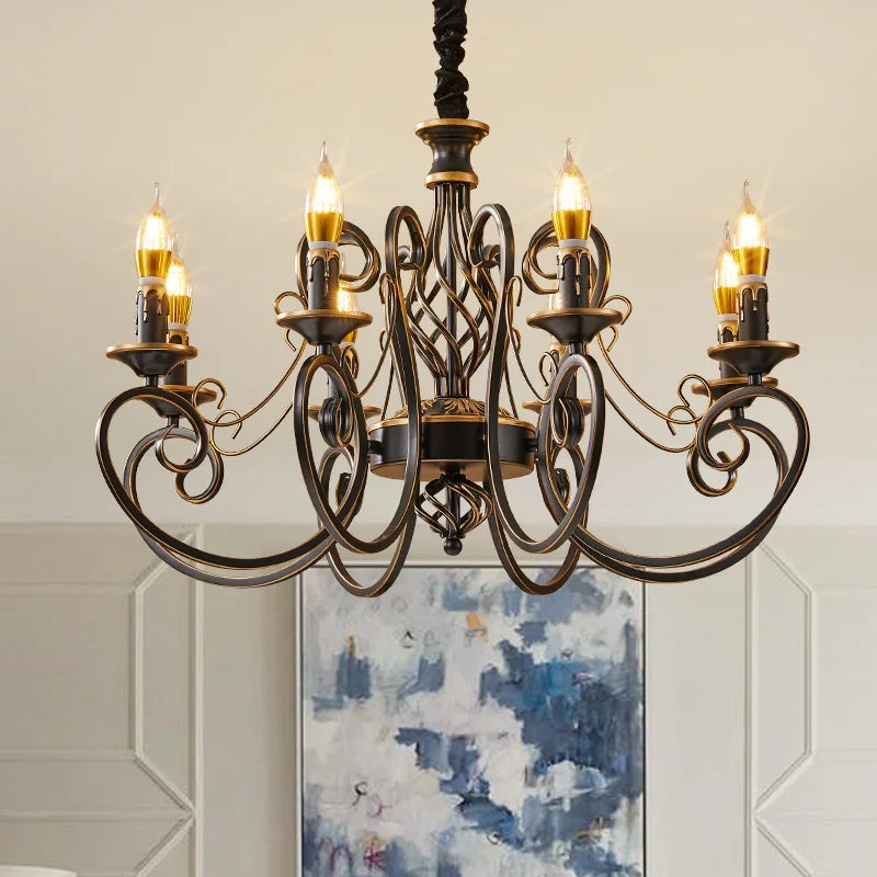 lustre vintage en fer rétro pour intérieur élégant - vue 4 sur 6