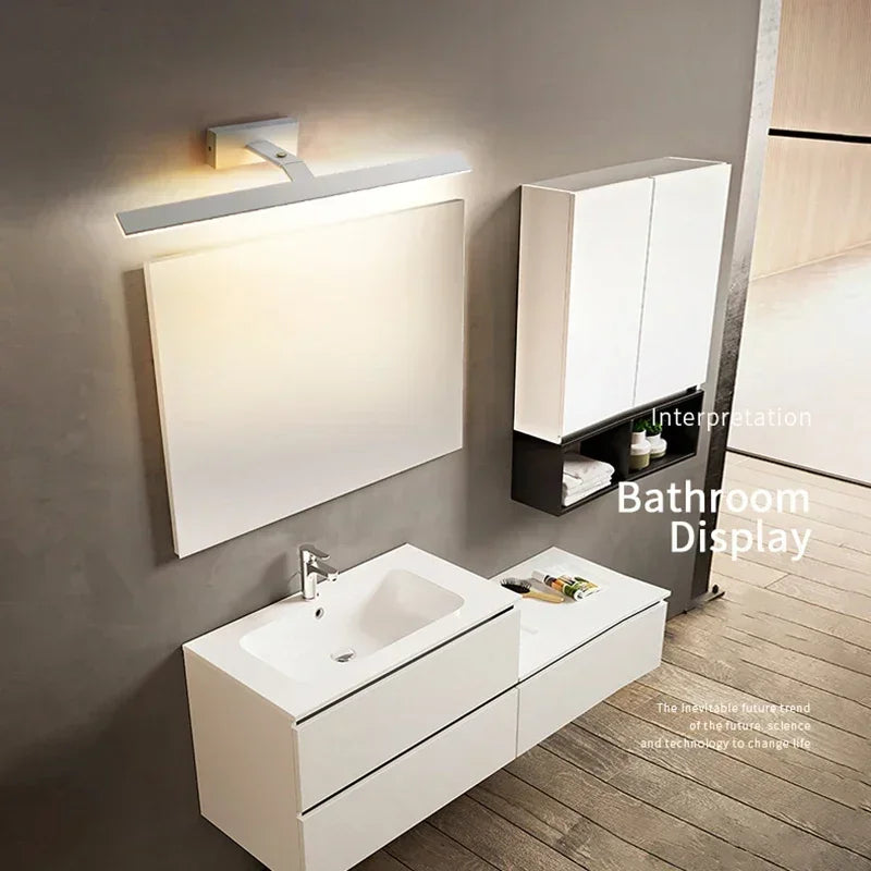 applique murale led moderne étanche pour miroir rotative et lumineuse - vue 3 sur 14