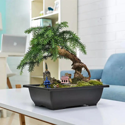 pots de fleurs rectangulaires imitation argile pour jardin extérieur - vue 4 sur 30