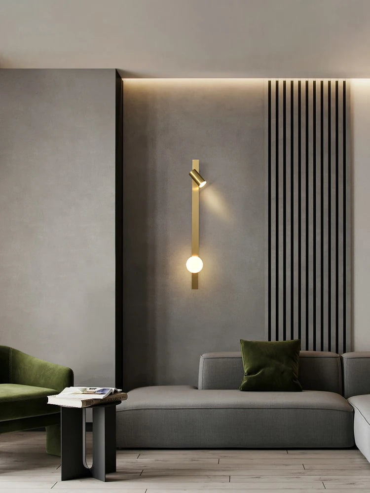 applique murale en cuivre avec bande led minimaliste luxe - vue 4 sur 8