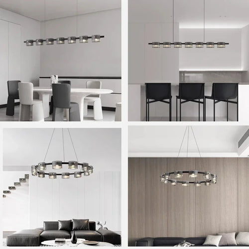 lustre moderne en verre minimaliste pour éclairage design - vue 5 sur 25