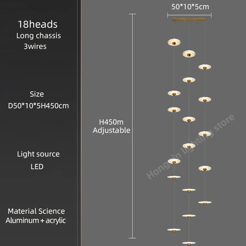 lustre moderne à led pour éclairage intérieur élégant - vue 20 sur 26