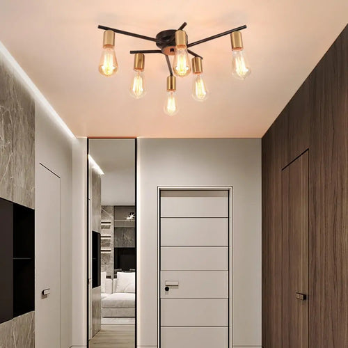 lustre rétro en fer forgé pour éclairage moderne intérieur - vue 2 sur 7