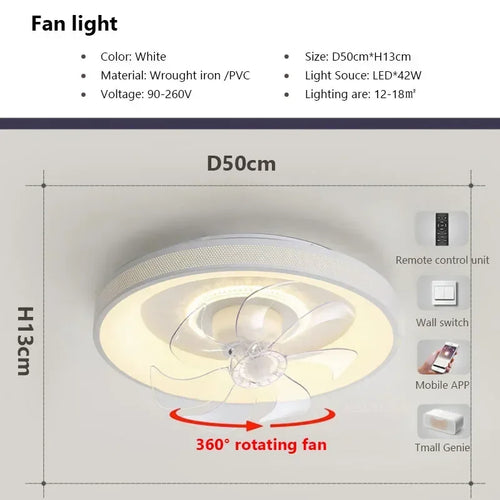 plafonnier moderne à leds avec ventilateur et télécommande - vue 14 sur 14