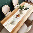 Chemin de table motifs feuilles abstraits style botanique
