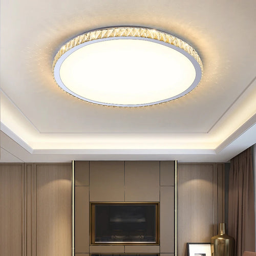 plafonnier en cristal moderne luxe éclairage rond pour intérieur - vue 6 sur 18