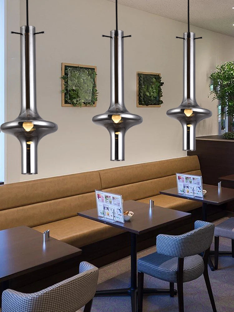 luminaire en verre avec joint en bambou design artistique pour divers espaces - vue 2 sur 12