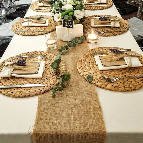 Chemin de table en lin style champetre rustique - vue 5 sur 11