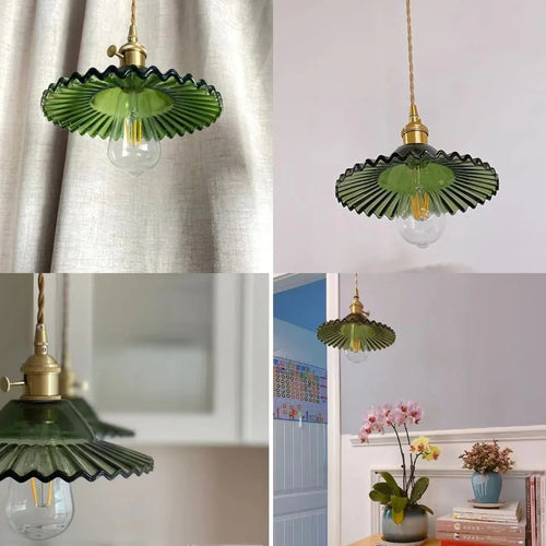 Suspension fleur en verre coloré moderne - vue 4 sur 13