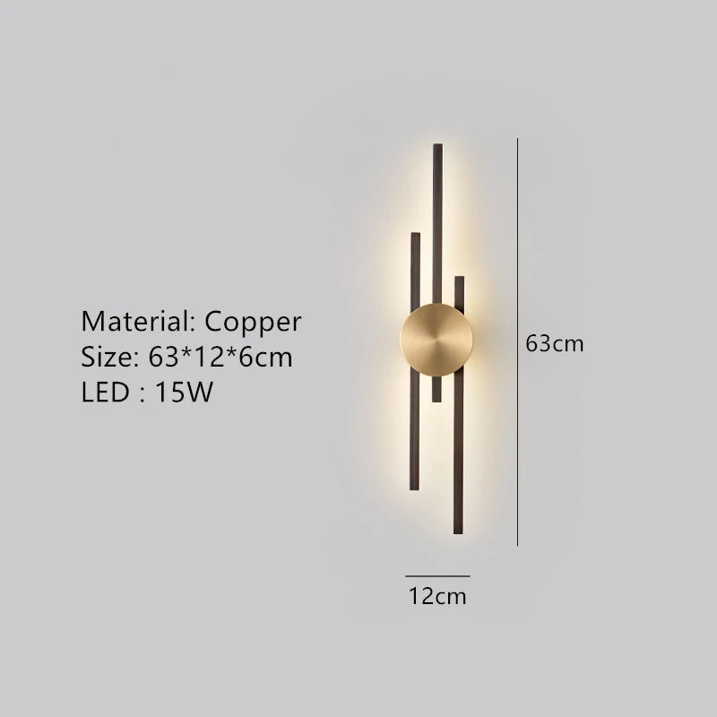 applique murale minimaliste en laiton led pour restaurant - vue 12 sur 18