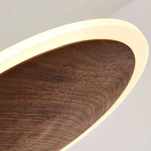 lustre minimaliste en bois massif noyer noir style européen - vue 5 sur 9