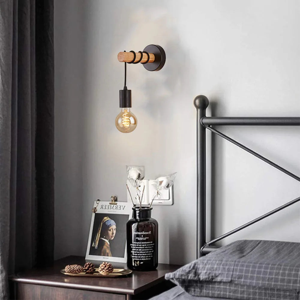 applique murale moderne en bois pour éclairage intérieur et extérieur - vue 4 sur 8